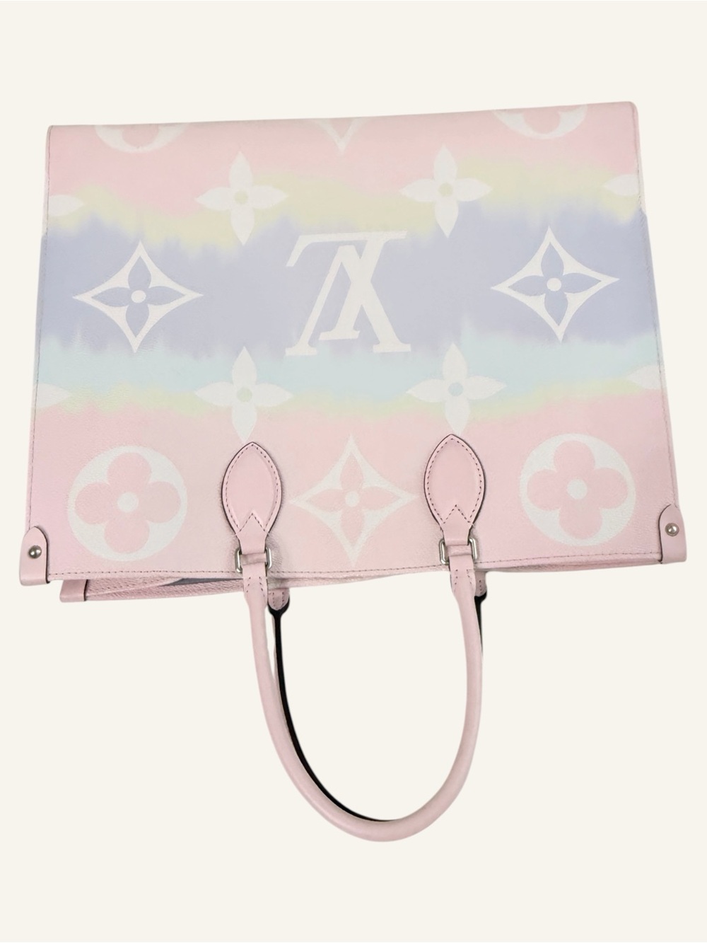 Louis Vuitton Onthego GM By The Pool Pink Blue Pastel Monogram Tote - Picture 6 of 14
